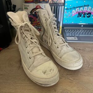 AUTHENTIC Rick Owens DRKSHDW Canvas Hightop Ramones Size 43EU